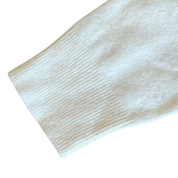 Stitches In Time Vintage Zippered Back Acrylic Sweater-Cream-M-GUC - Picture 3 of 6